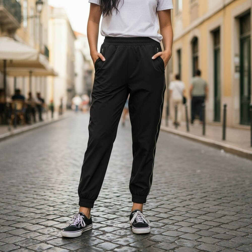 RtA Womens Nylon Joggers Black Pants S Preowned Excellent